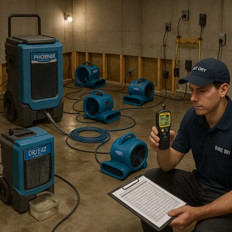 Structural Drying and Dehumidification process in Cambridge City, IN
